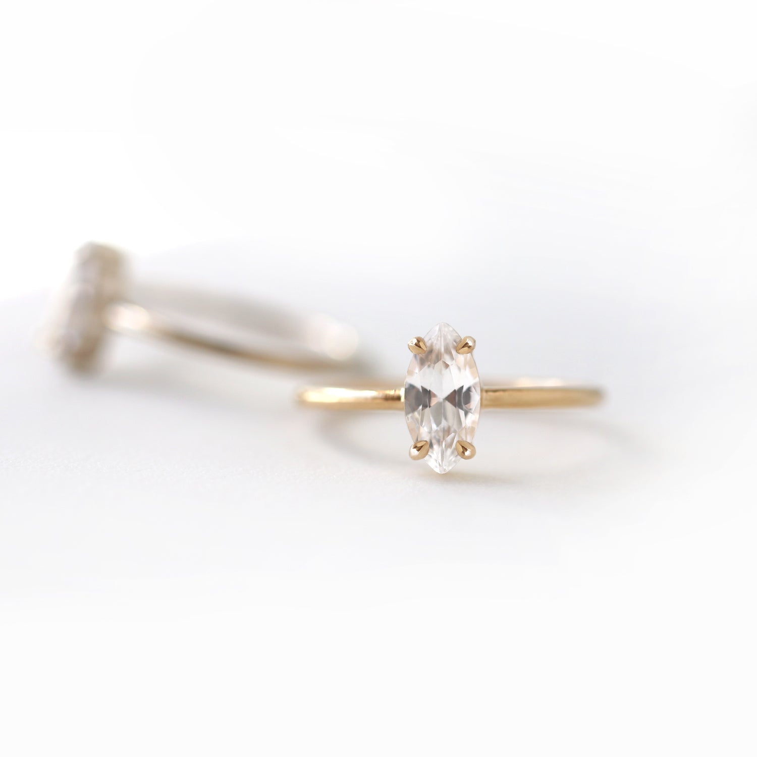 Marquise White Sapphire Ring by Jamie Park Jewelry