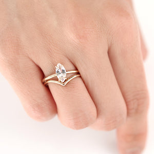 Marquise White Sapphire Ring by Jamie Park Jewelry