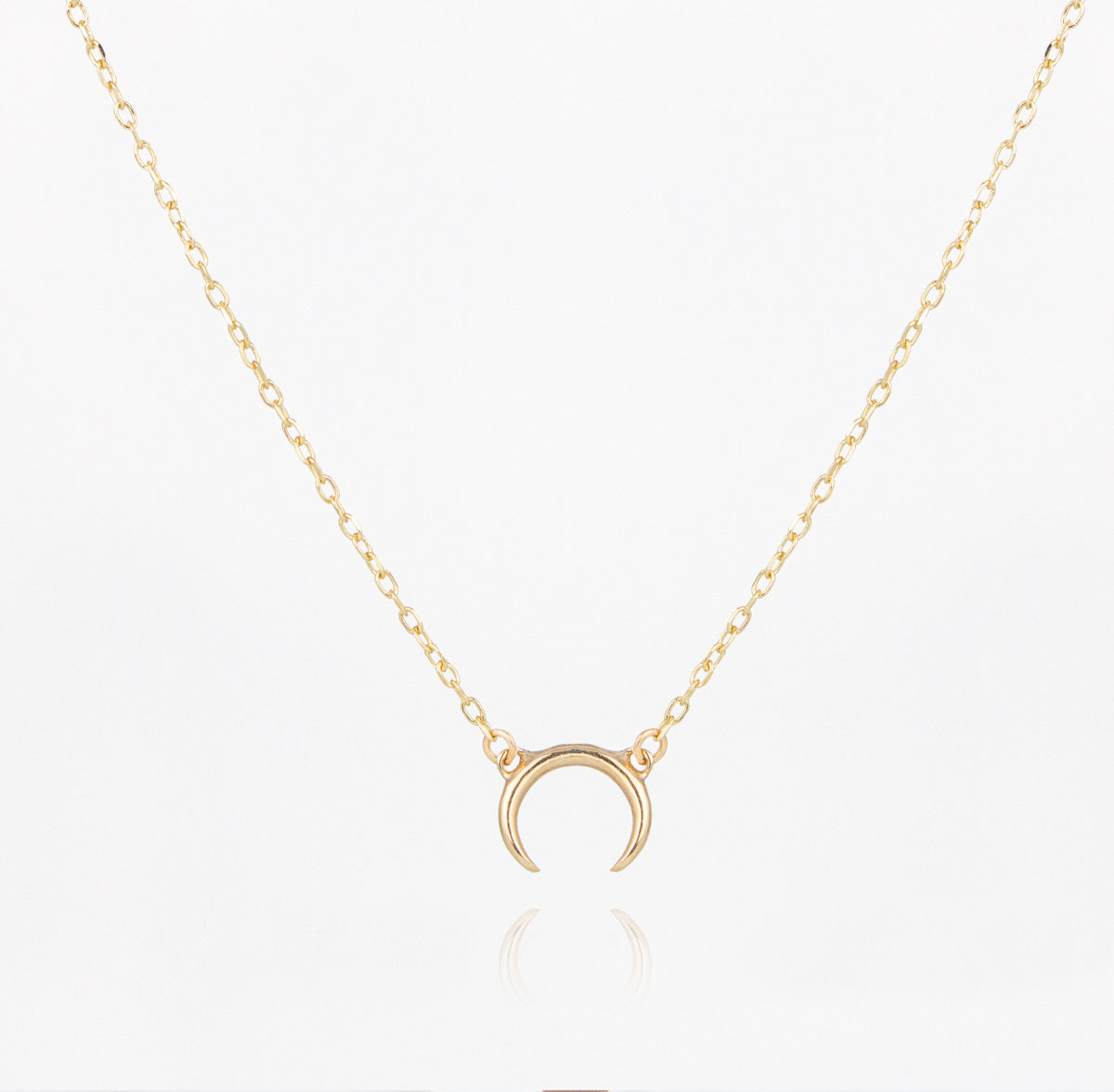 14k gold horn necklace, solid gold necklace, jamie park jewelry