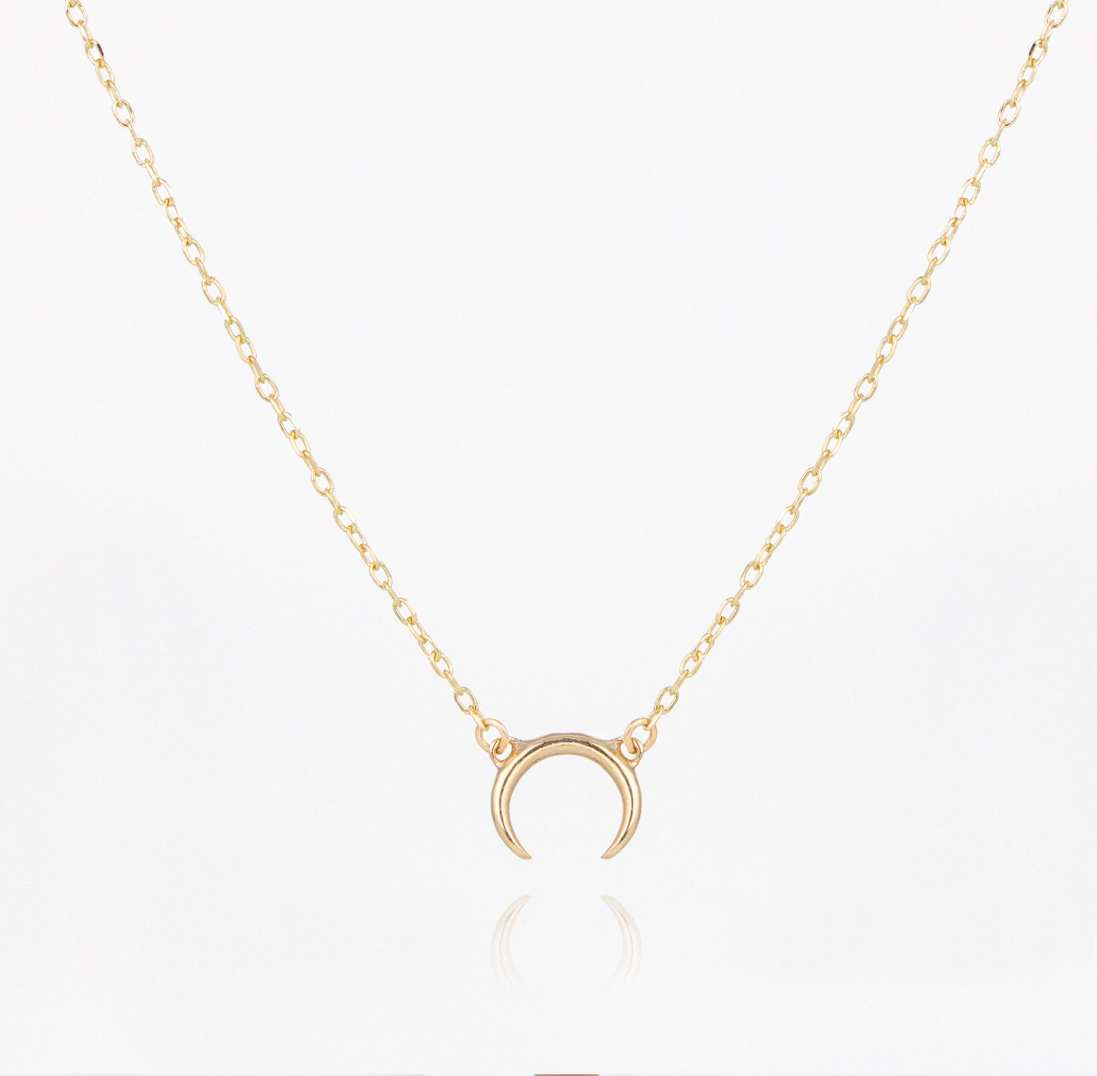 14k gold horn necklace, solid gold necklace, jamie park jewelry