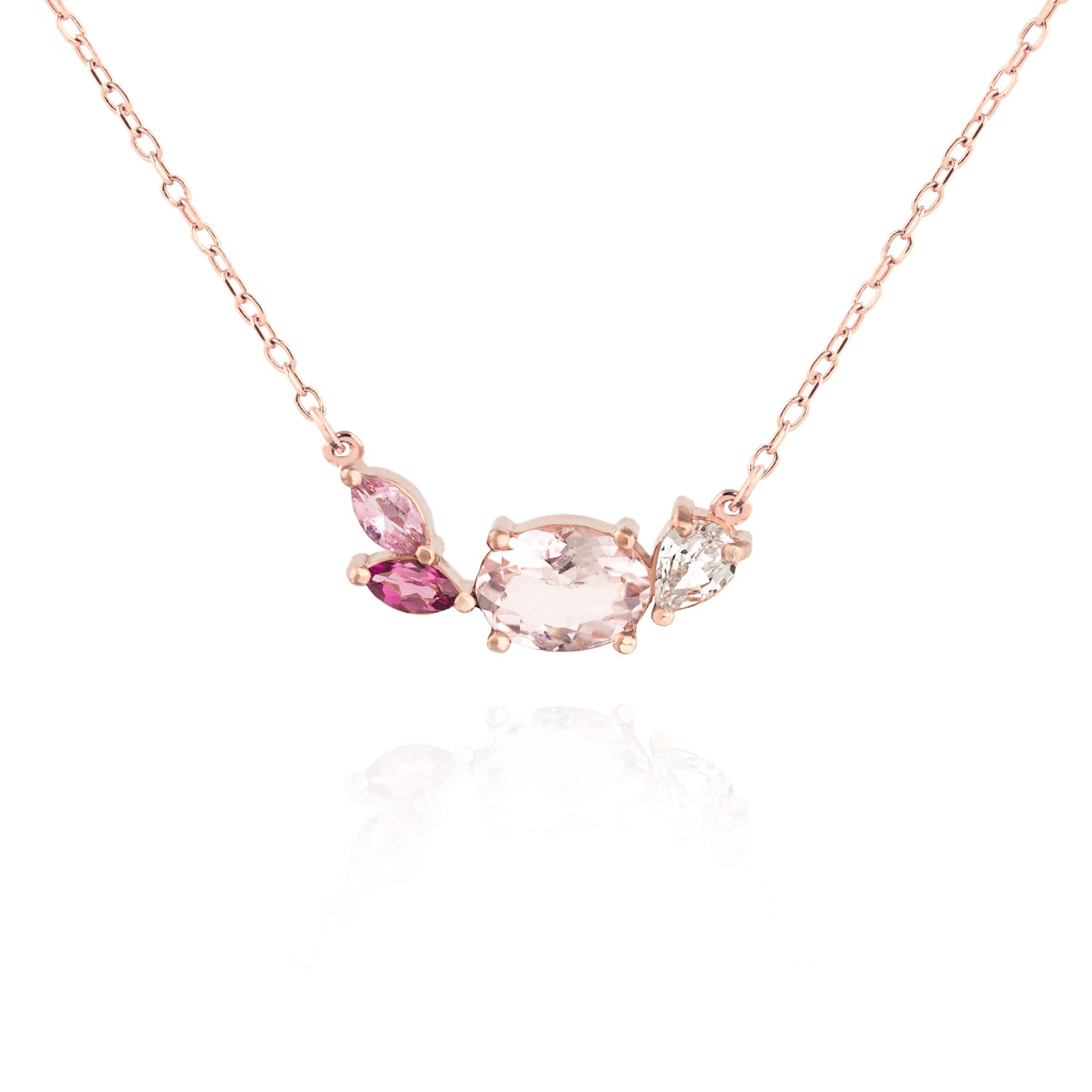 Morganite Cluster Necklace by Jamie Park Jewelry