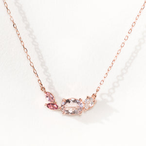 Morganite Cluster Necklace by Jamie Park Jewelry
