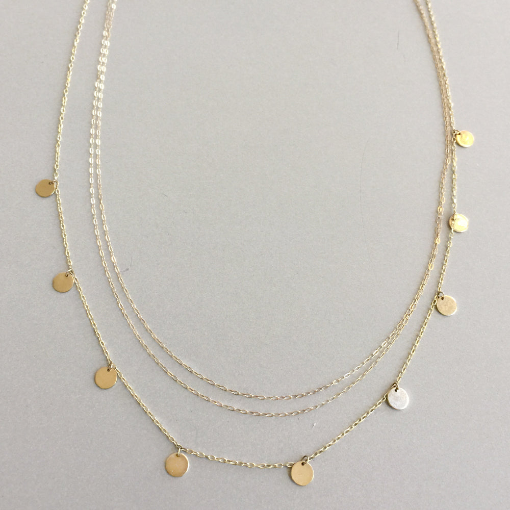 Multi Disc Charm Necklace by Jamie Park Jewelry