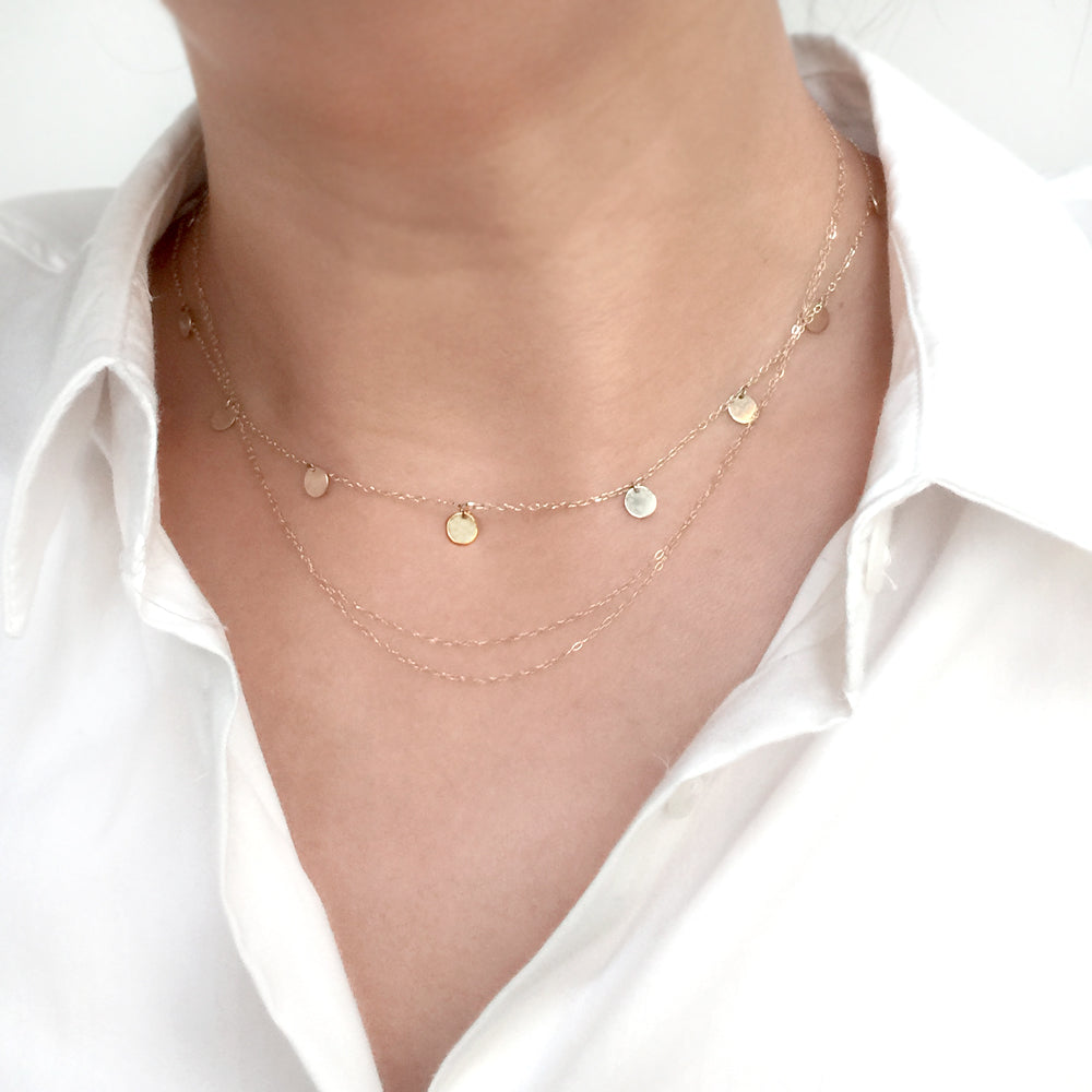 Multi Disc Charm Necklace by Jamie Park Jewelry