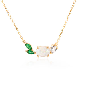 Opal Emerald Necklace by Jamie Park Jewelry