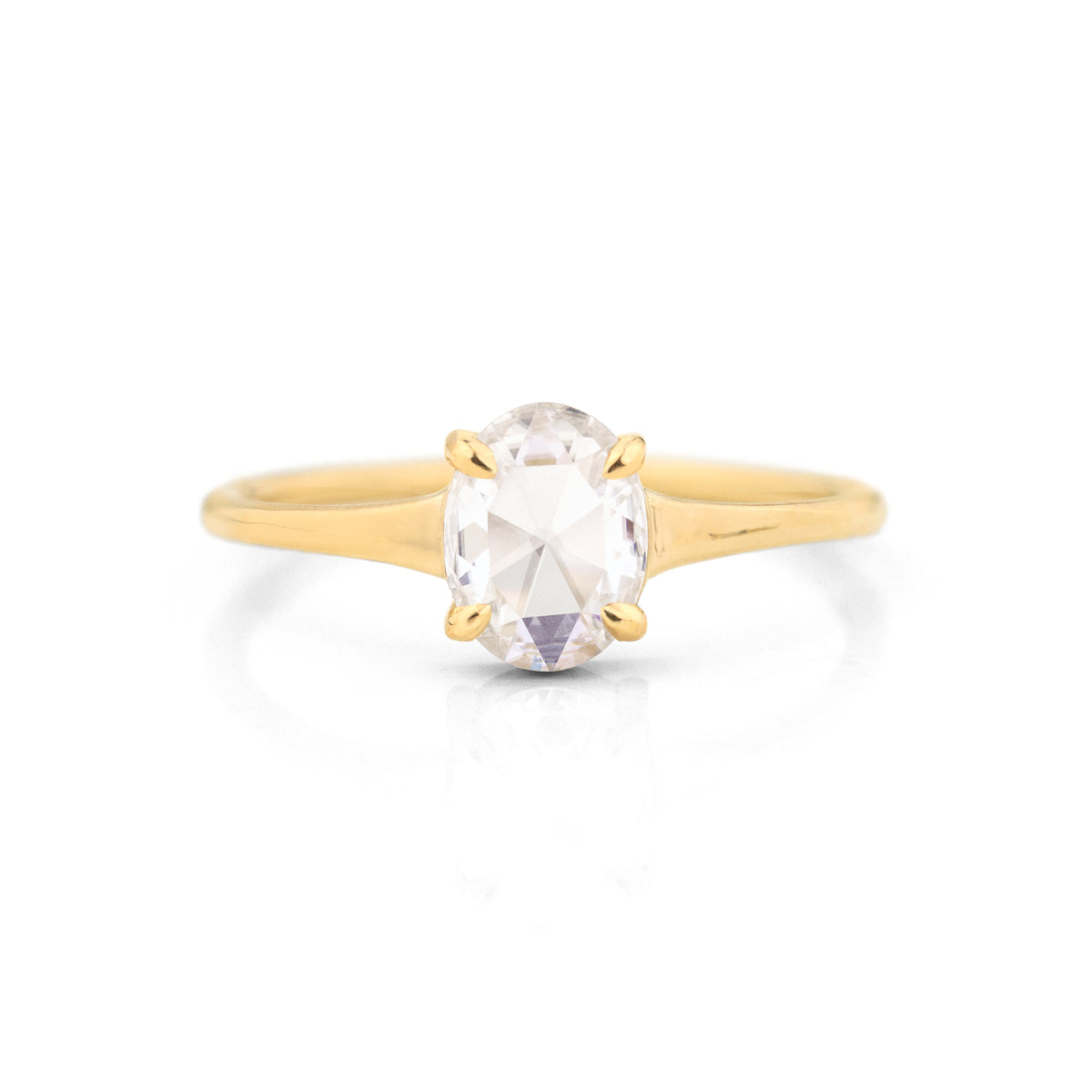 Jamie Park Jewelry | Haven Oval Rose Cut Moissanite Ring https://jamieparkjewelry.com/products/haven-moissanite-ring If you have had your heart set on a unique yet minimal design, the Haven Oval Rose Cut Moissanite Ring is the perfect choice. The larger facets create more dramatic brilliance, while the vintage-inspired rose cut adds a romantic and unique touch to this ring. The low-profile setting makes it ideal for everyday wea
