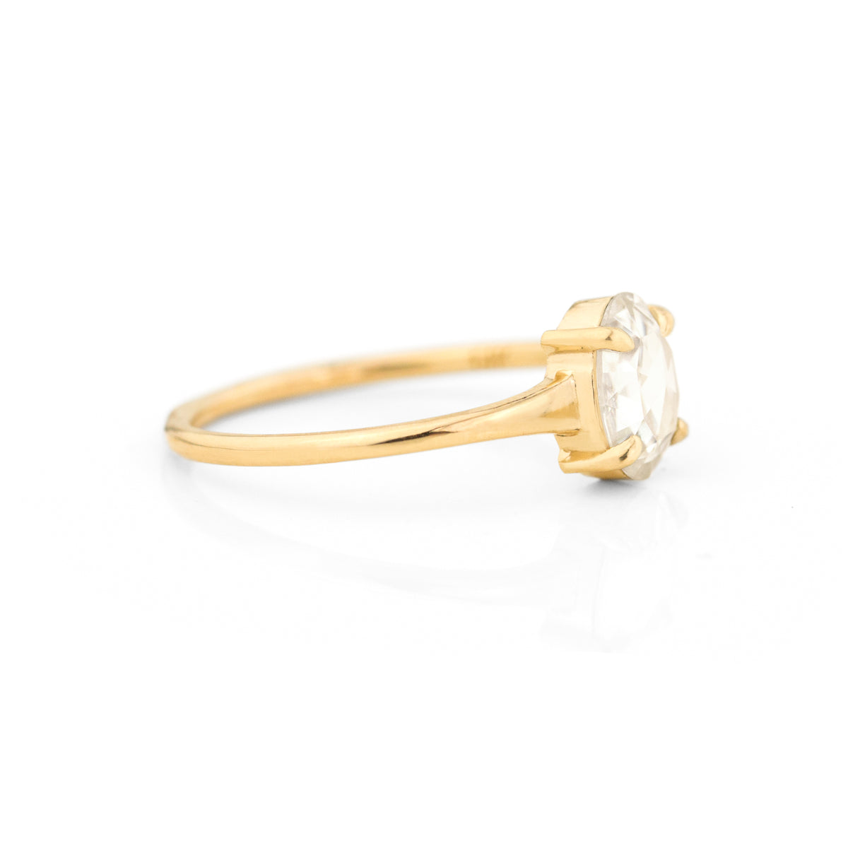 Jamie Park Jewelry | Haven Oval Rose Cut Moissanite Ring https://jamieparkjewelry.com/products/haven-moissanite-ring If you have had your heart set on a unique yet minimal design, the Haven Oval Rose Cut Moissanite Ring is the perfect choice. The larger facets create more dramatic brilliance, while the vintage-inspired rose cut adds a romantic and unique touch to this ring. The low-profile setting makes it ideal for everyday wea