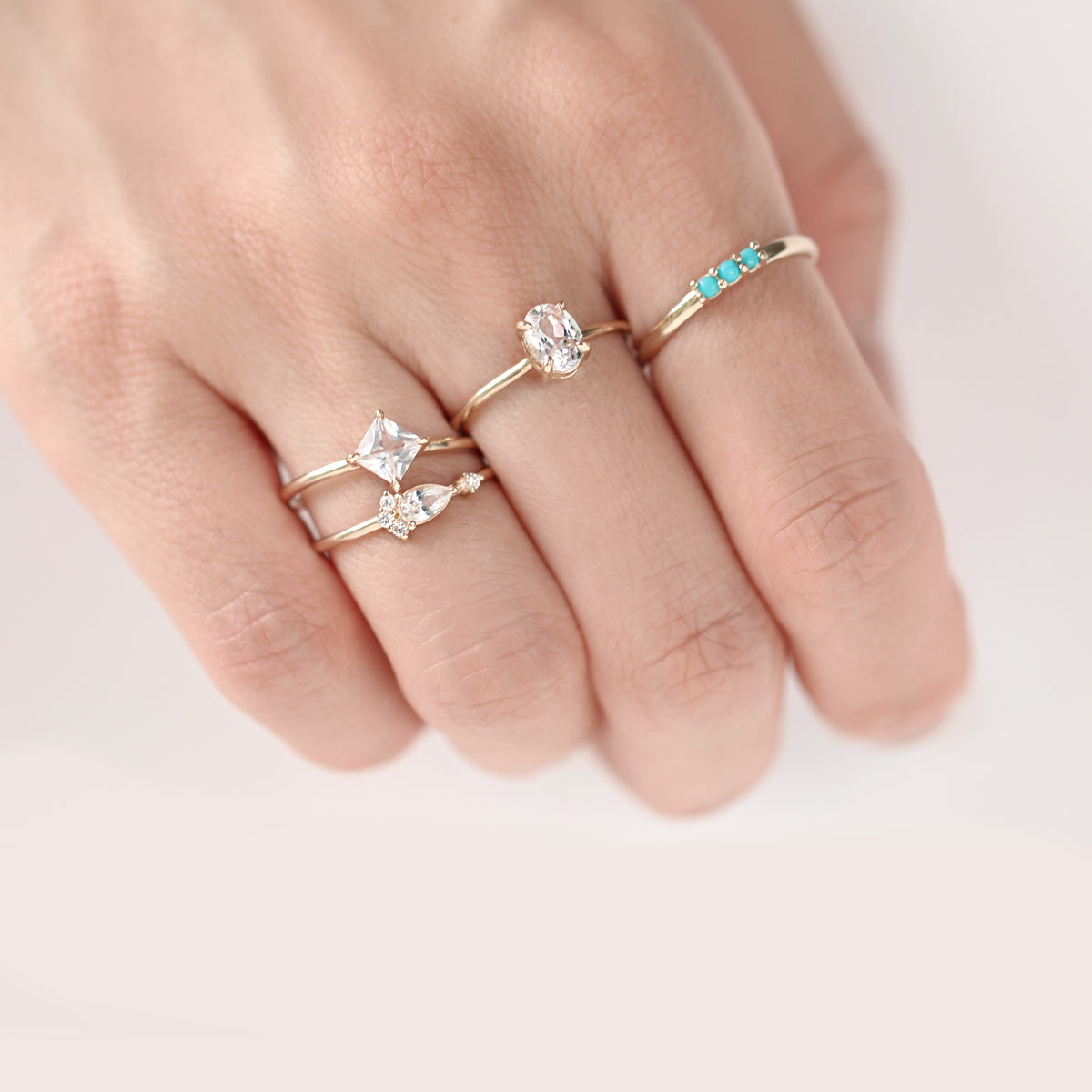 Three Turquoise Ring