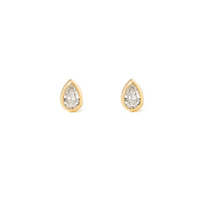0.1 CT Pear Cut Diamond Stud Earrings