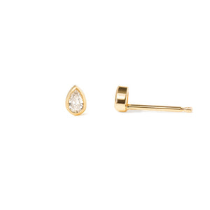 0.1 CT Pear Cut Diamond Stud Earrings