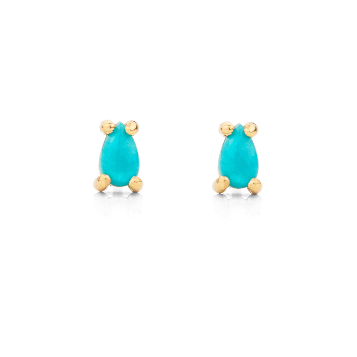 Pear Cut Turquoise Stud Earrings