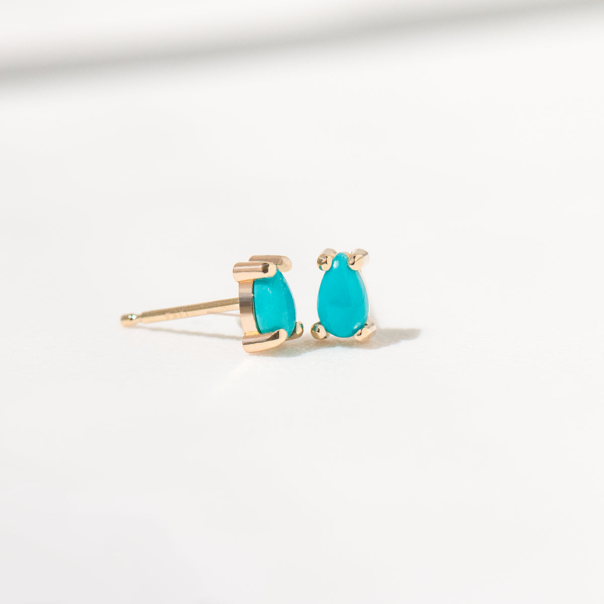 Pear Cut Turquoise Stud Earrings