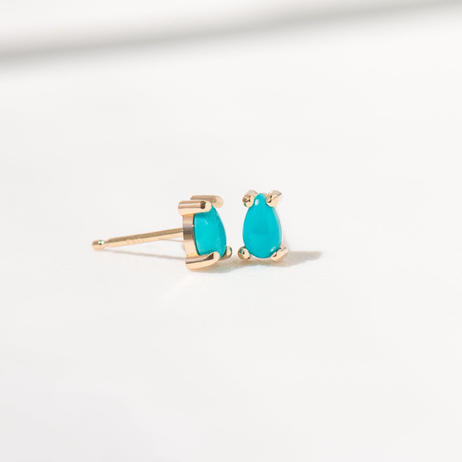 Pear Cut Turquoise Stud Earrings