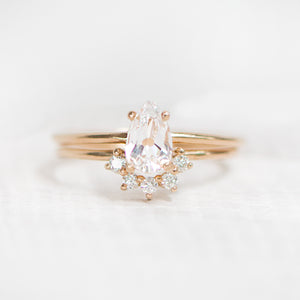 Pear cut wedding rings by Jamie Park Jewelry
