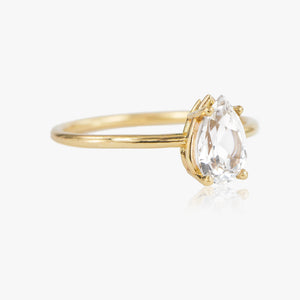Pear Cut White Topaz Ring by Jamie Park Jewelry USA