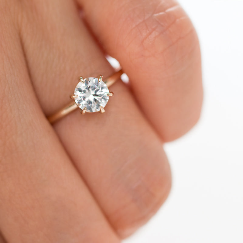 round cut white sapphire ring by jamie park jewelry usa