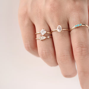 Pear Cut White Sapphire Diamond Ring