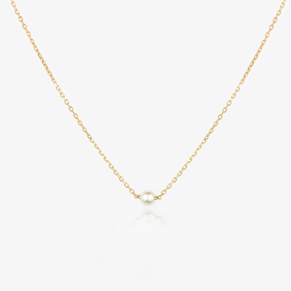 14K Solo Pearl  Necklace by Jamie Park Jewelry