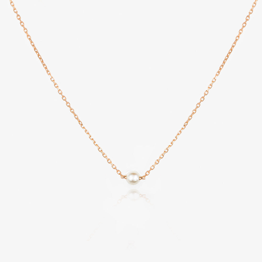 14K Solo Pearl  Necklace by Jamie Park Jewelry