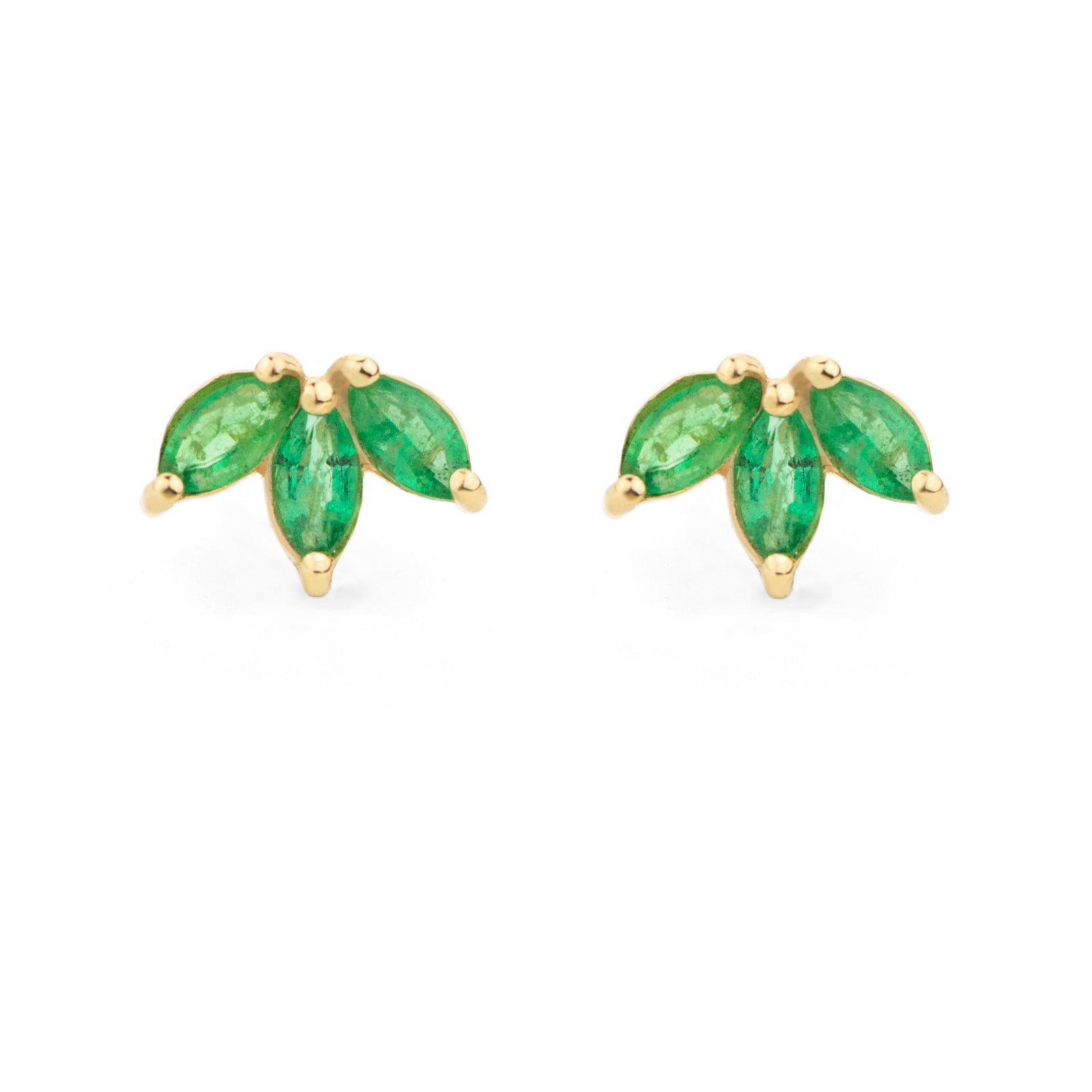 Trio Emerald Stud Earrings
