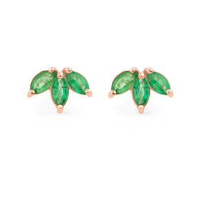 Trio Emerald Stud Earrings