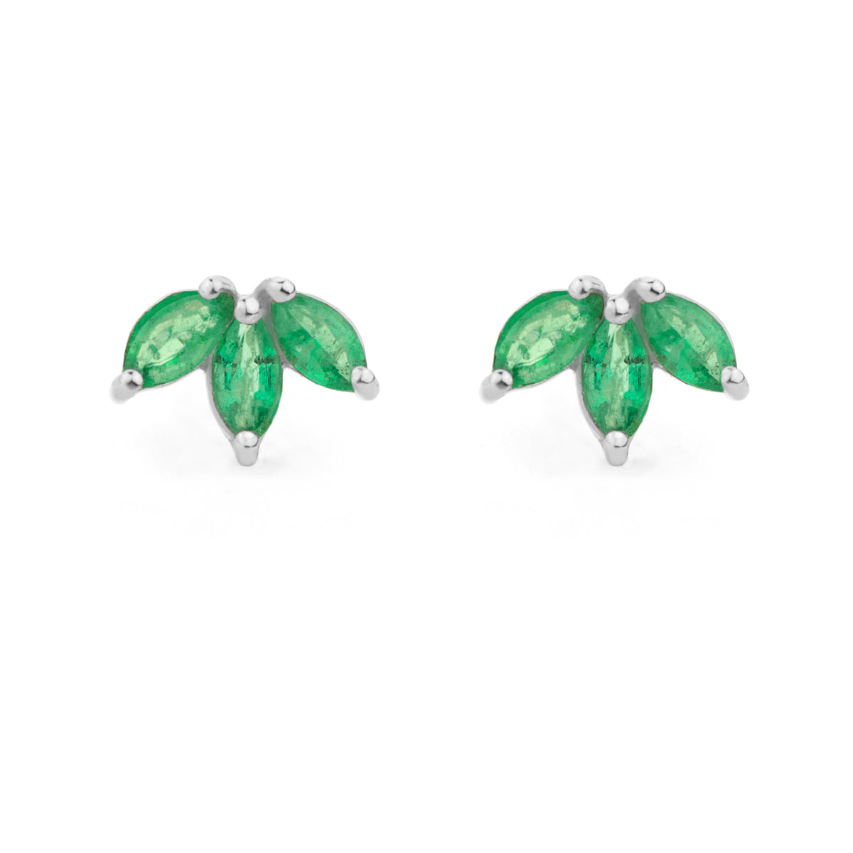 Trio Emerald Stud Earrings