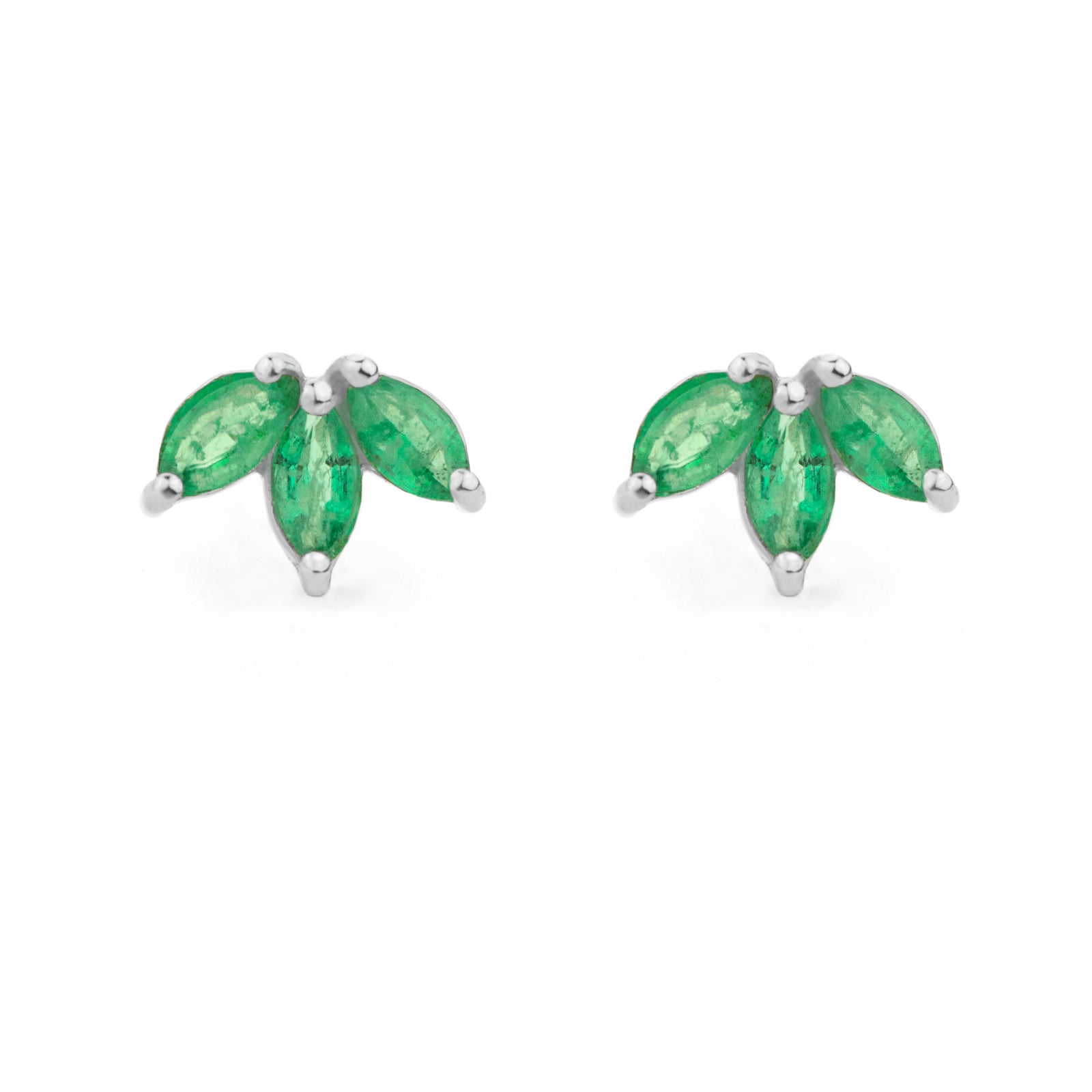 Trio Emerald Stud Earrings