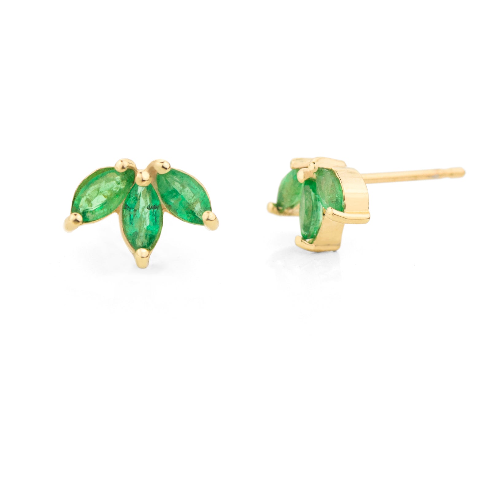 Trio Emerald Stud Earrings