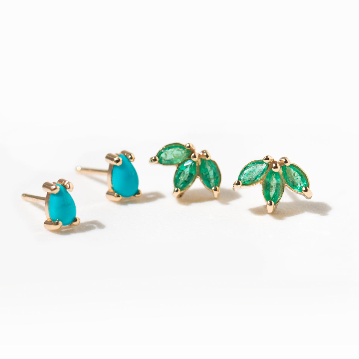 Pear Cut Turquoise Stud Earrings