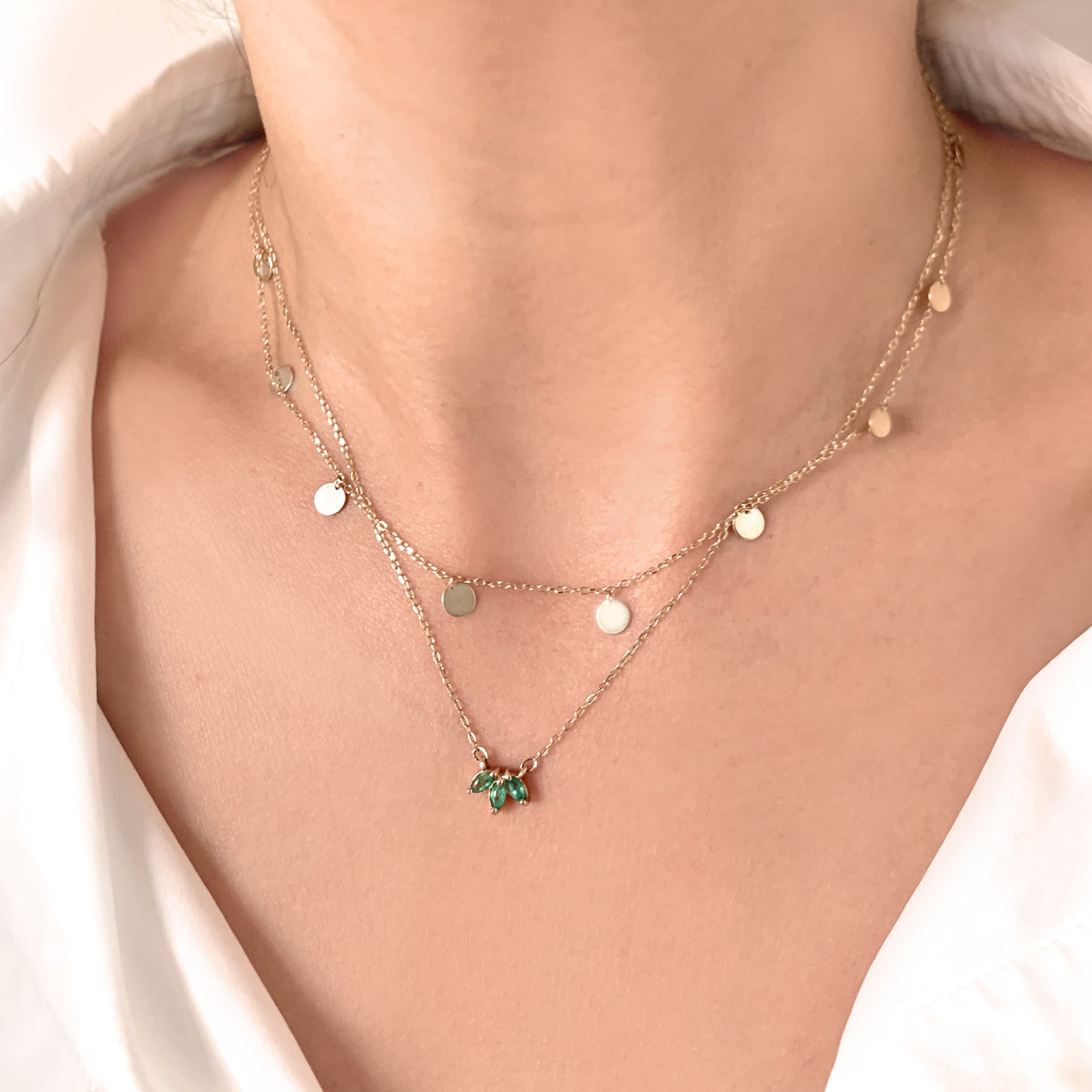 Emerald Trio Necklace by Jamie Park Jewelry