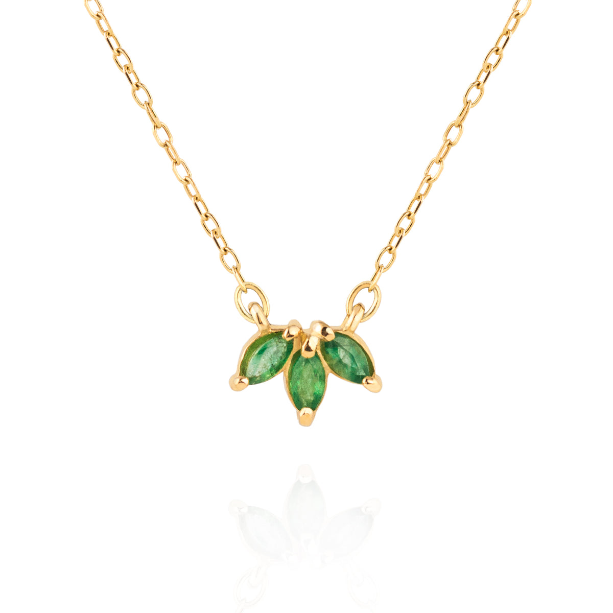 Marquise Emerald Trio Necklace