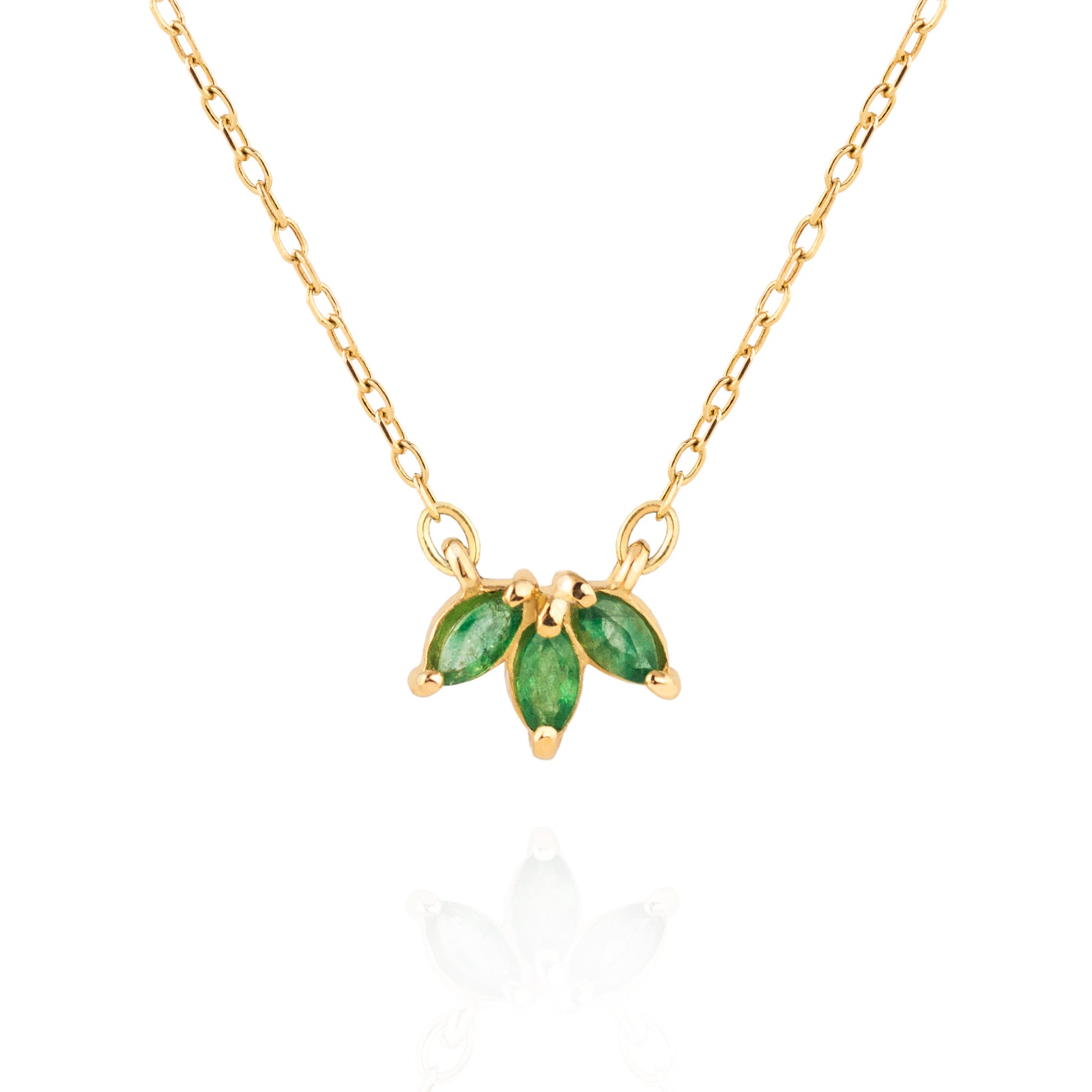 Marquise Emerald Trio Necklace