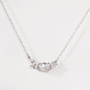 White Sapphire Cluster Necklace