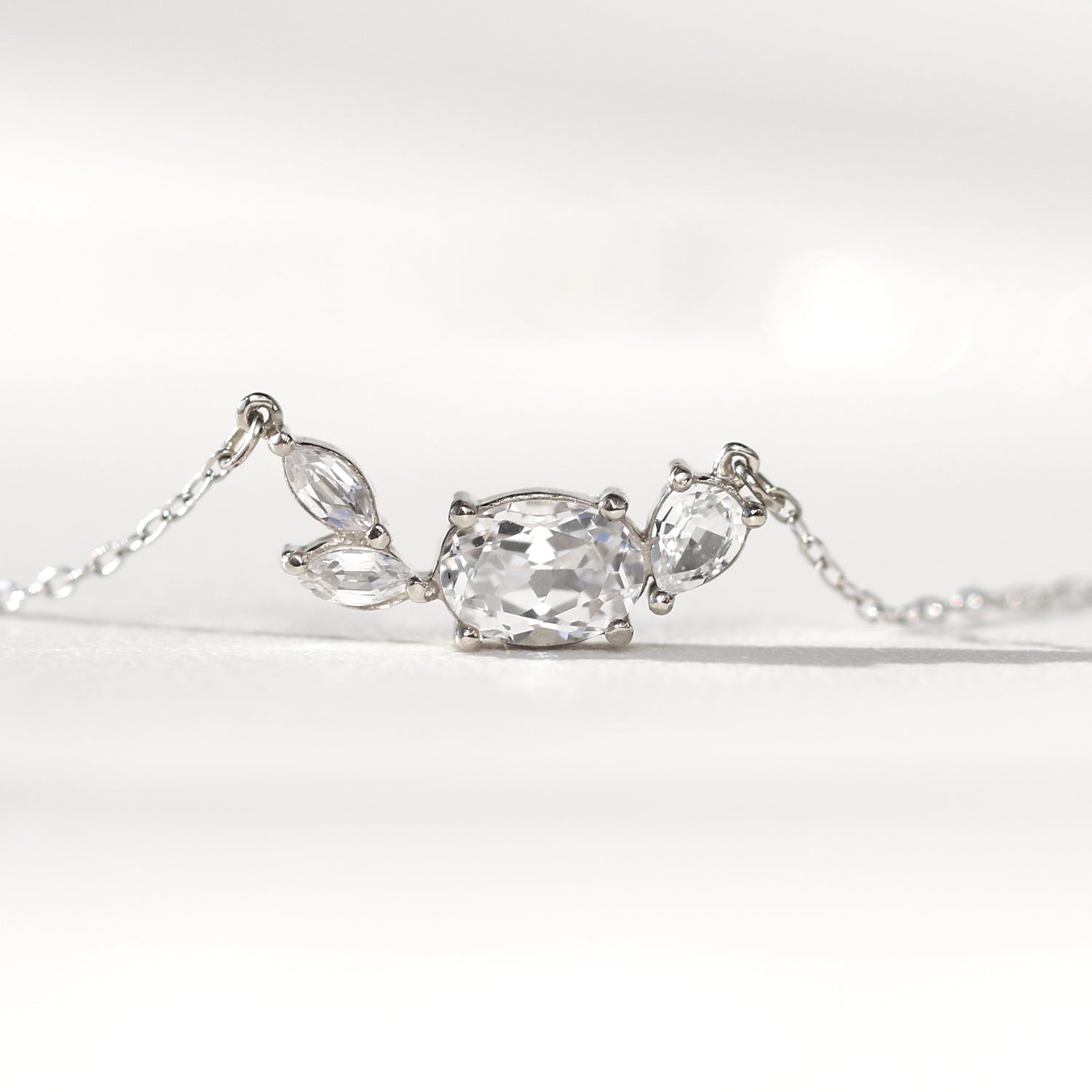 1 tcw. Oval Marquise Pear Forest Cluster Necklace